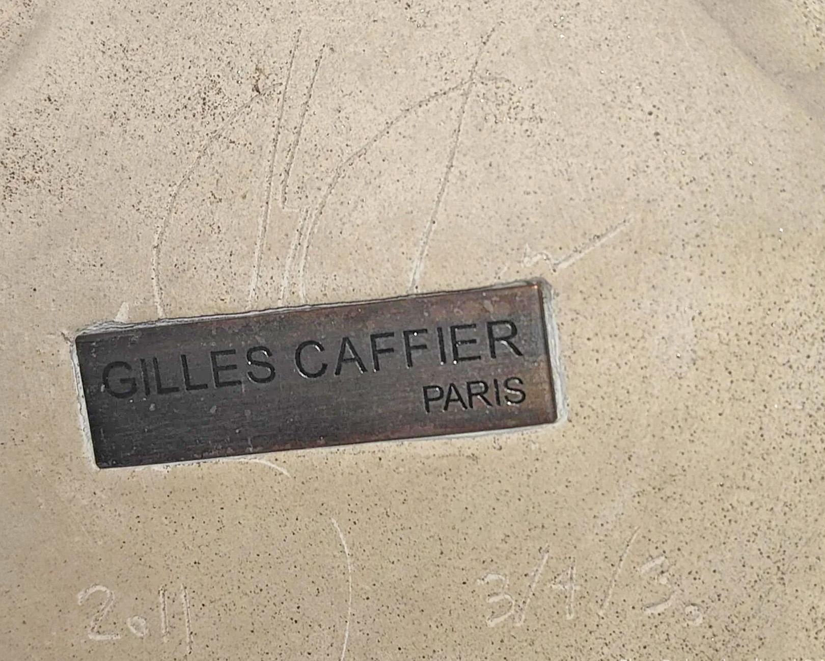 Ceramica Gilles CAFFIER (1963) vaso in ceramica a forma libera, firmato e datato in vendita