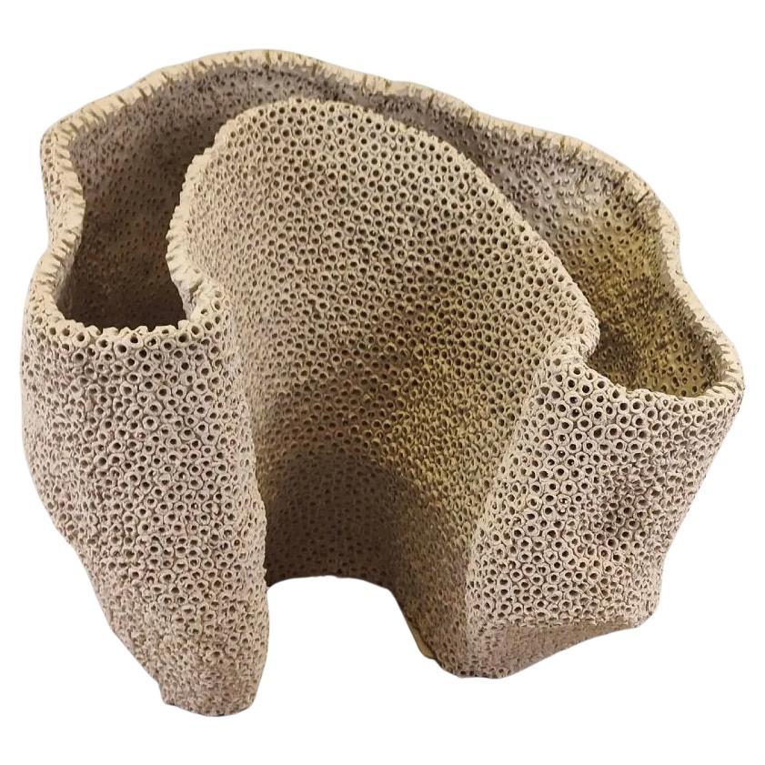 Gilles CAFFIER (1963) free-form ceramic vase, signed and dated For Sale