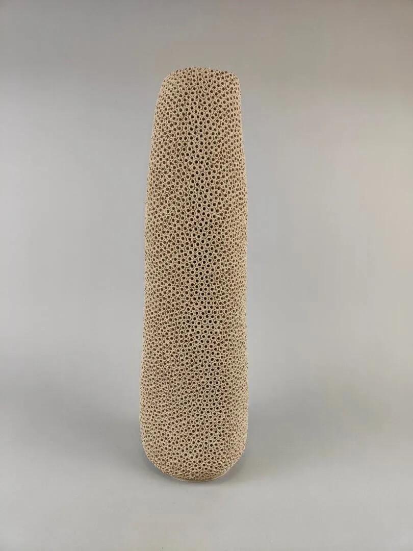 Organico moderno Gilles CAFFIER (1963) large ceramic vase, signed and dated in vendita