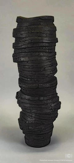 Gilles CAFFIER (1963) Große Vase aus strukturierter Keramik, signiert und datiert 201 Limited