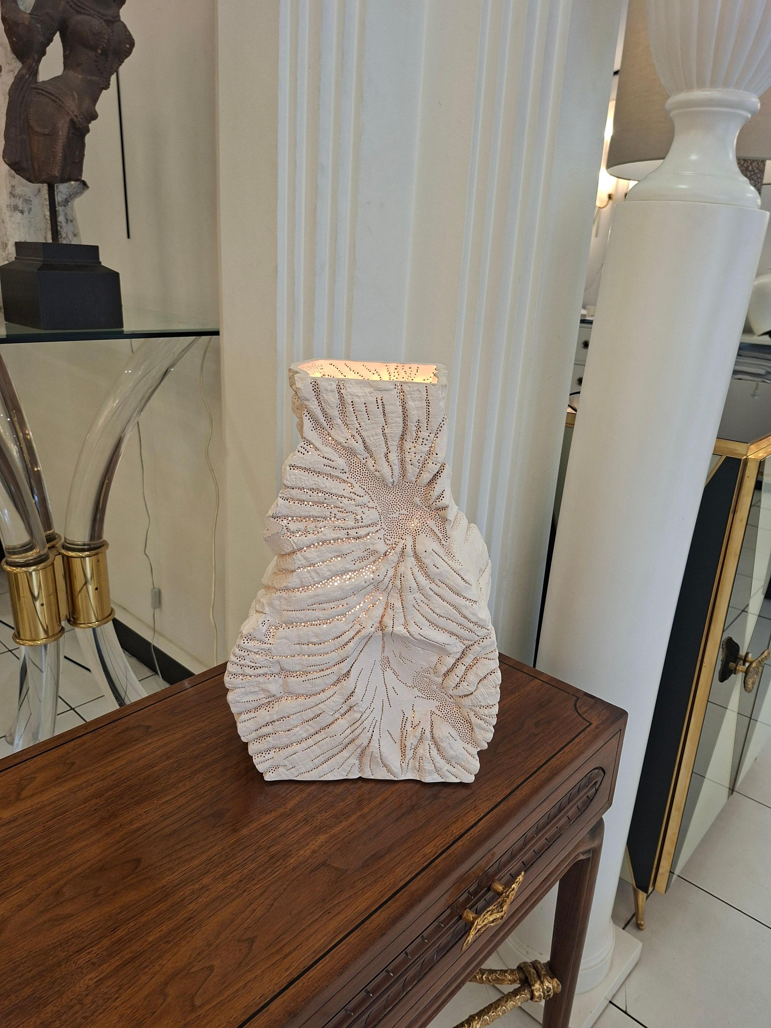 French Gilles Caffier Abstract ceramic table lamp, limited edition n°3/60 For Sale