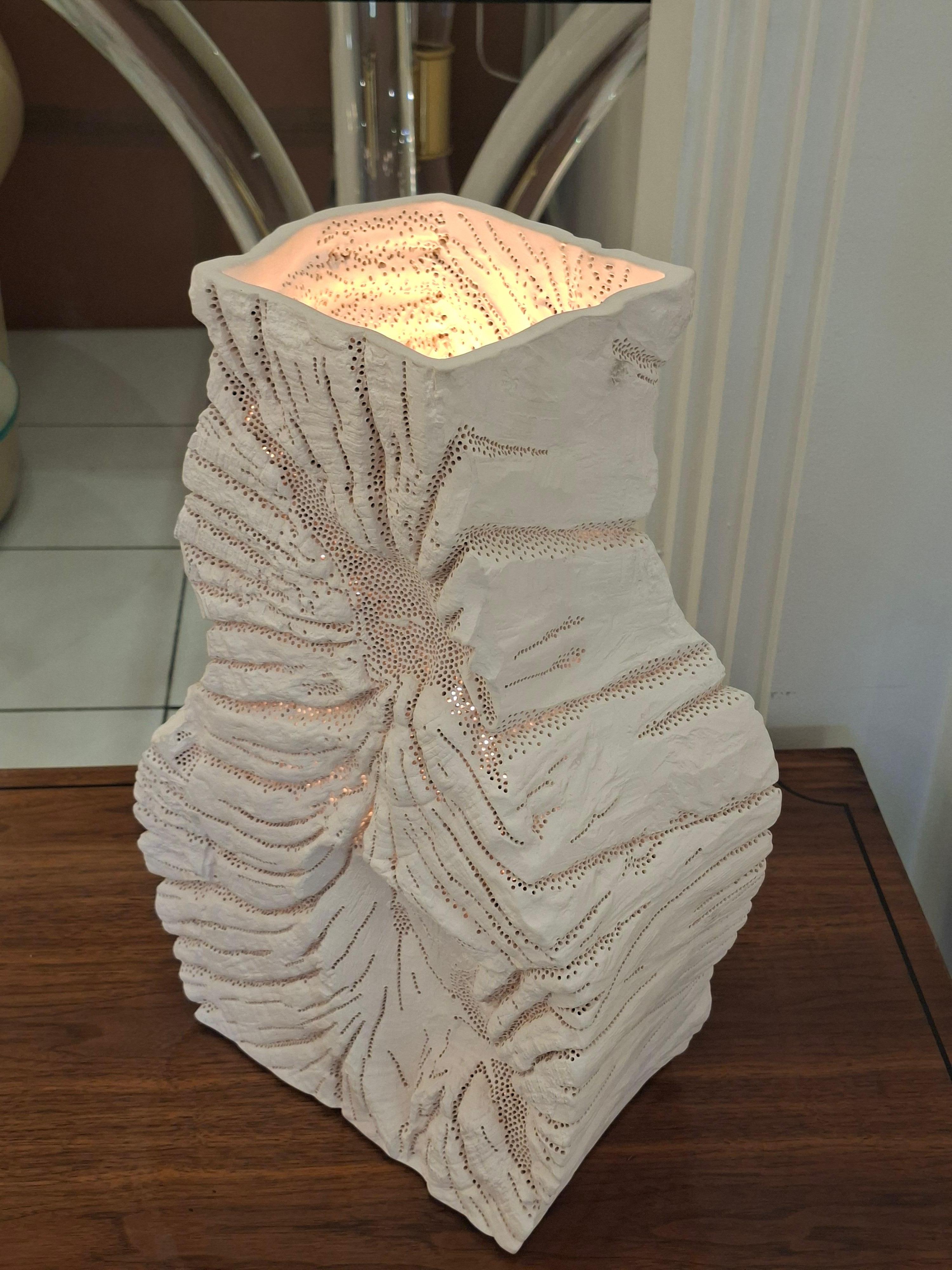 Contemporary Gilles Caffier Abstract ceramic table lamp, limited edition n°3/60 For Sale