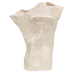 Gilles Caffier Large Limited Edition Drape Vase in Porcelain, 26.5" High