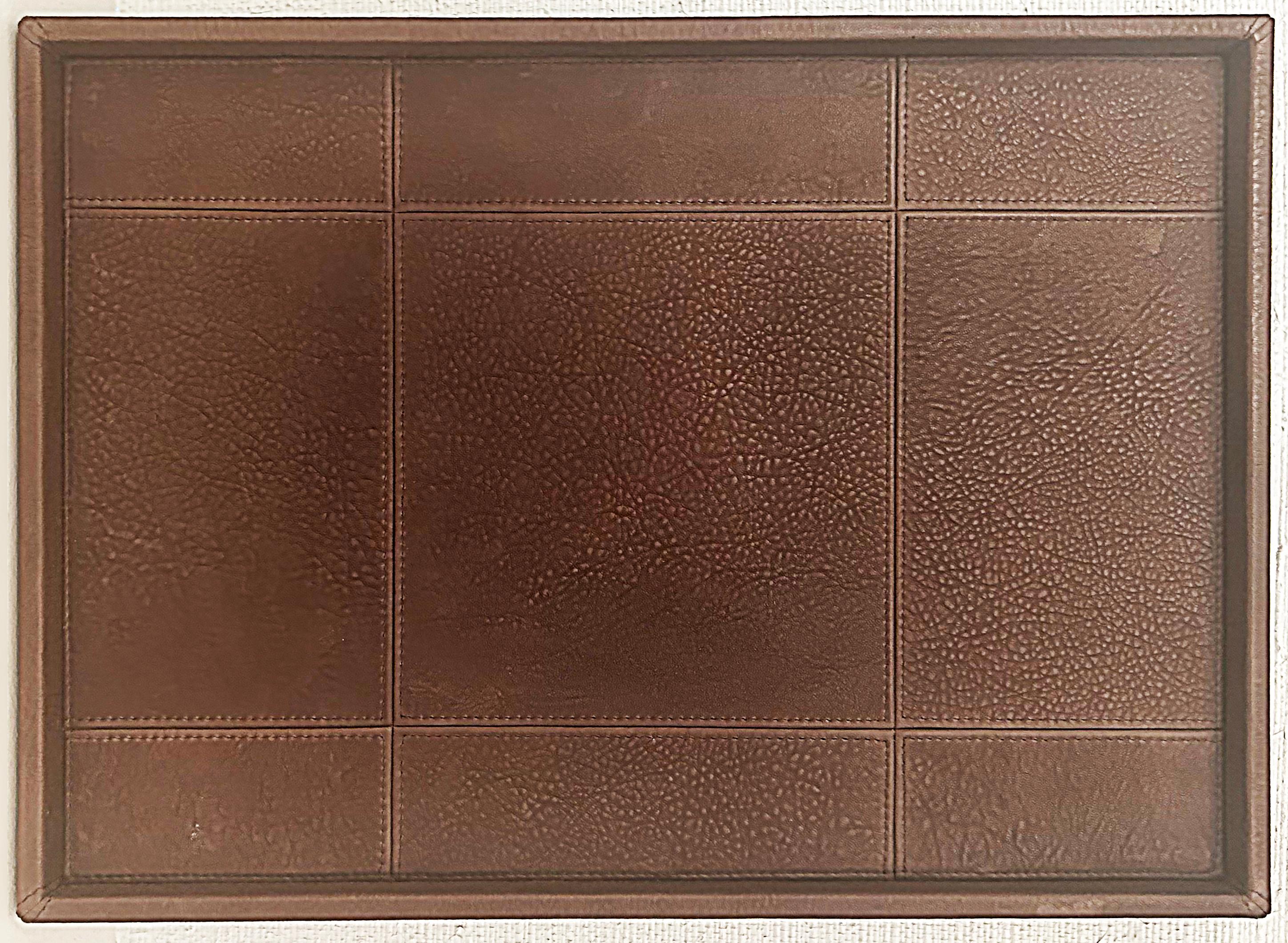Contemporary Gilles Caffier Leather Clad Vanity Tray Made in France 2006 For Sale
