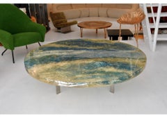 Gilles Charbin Fractal Resin Coffee Table, Signed, France Circa 1970