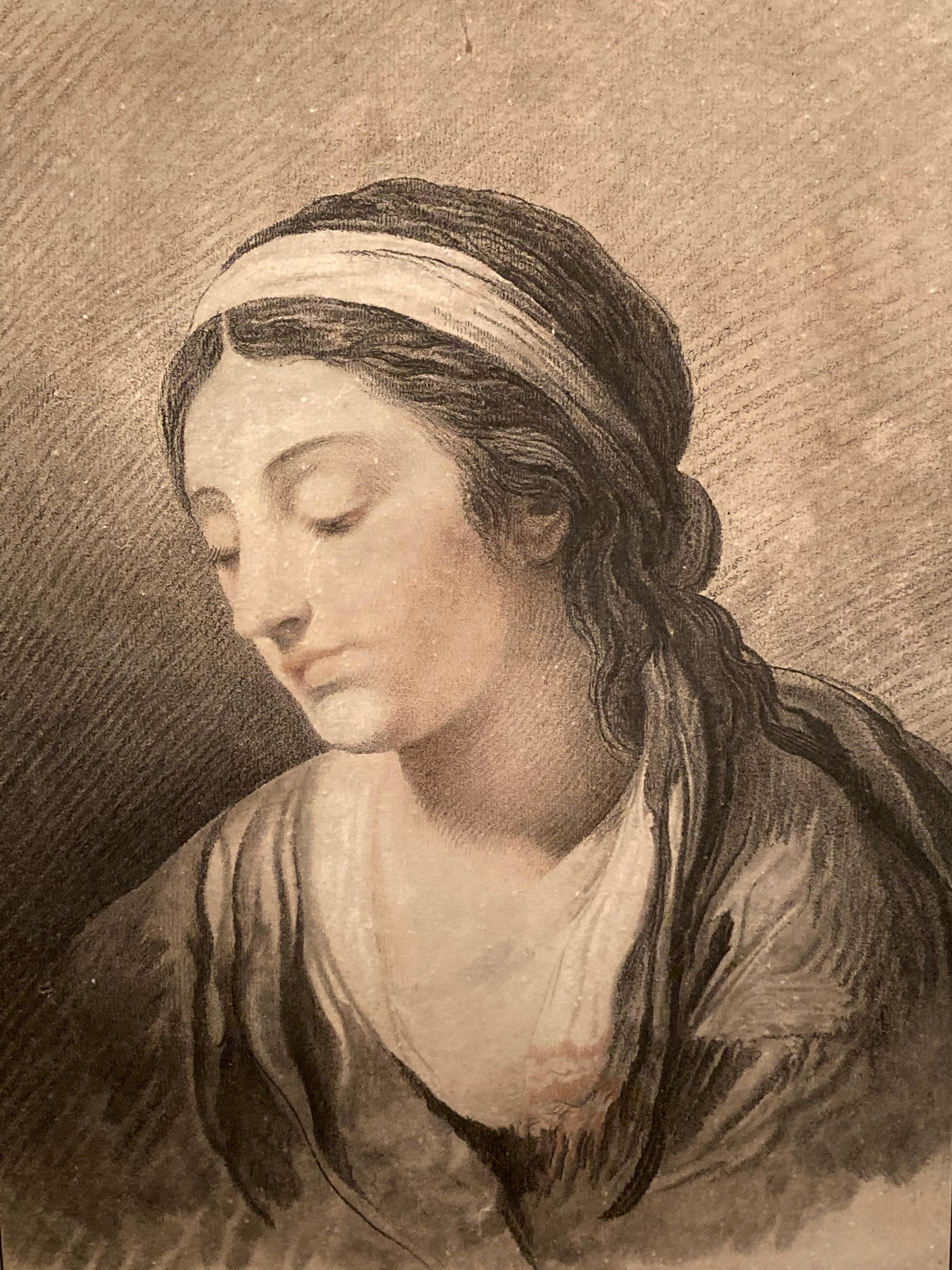 Paire de portraits de deux femmes, jeune femme, Demarteau d'après Vincent en vente 2