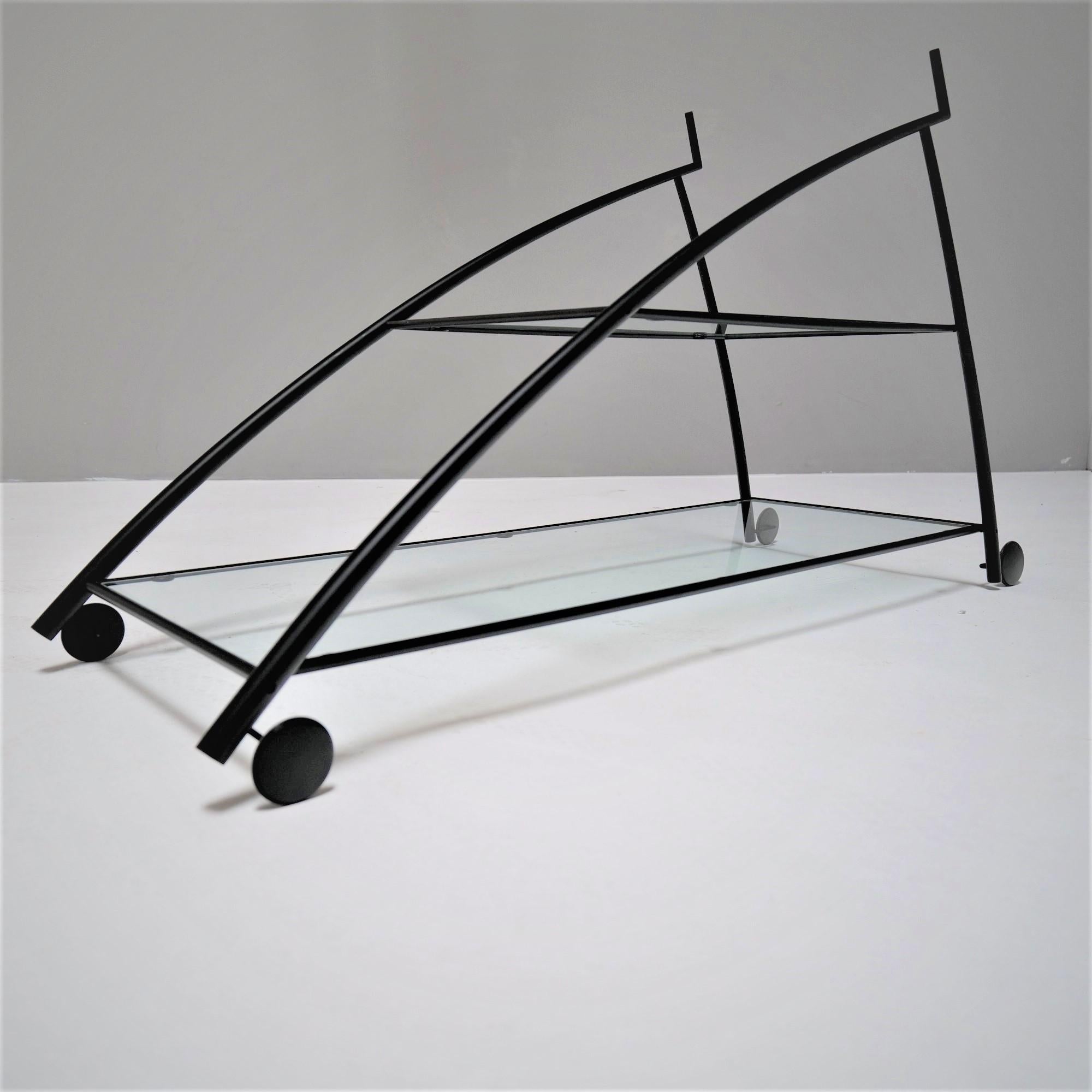 Gilles Derain, bar trolley for Lumen, 1980 For Sale 3