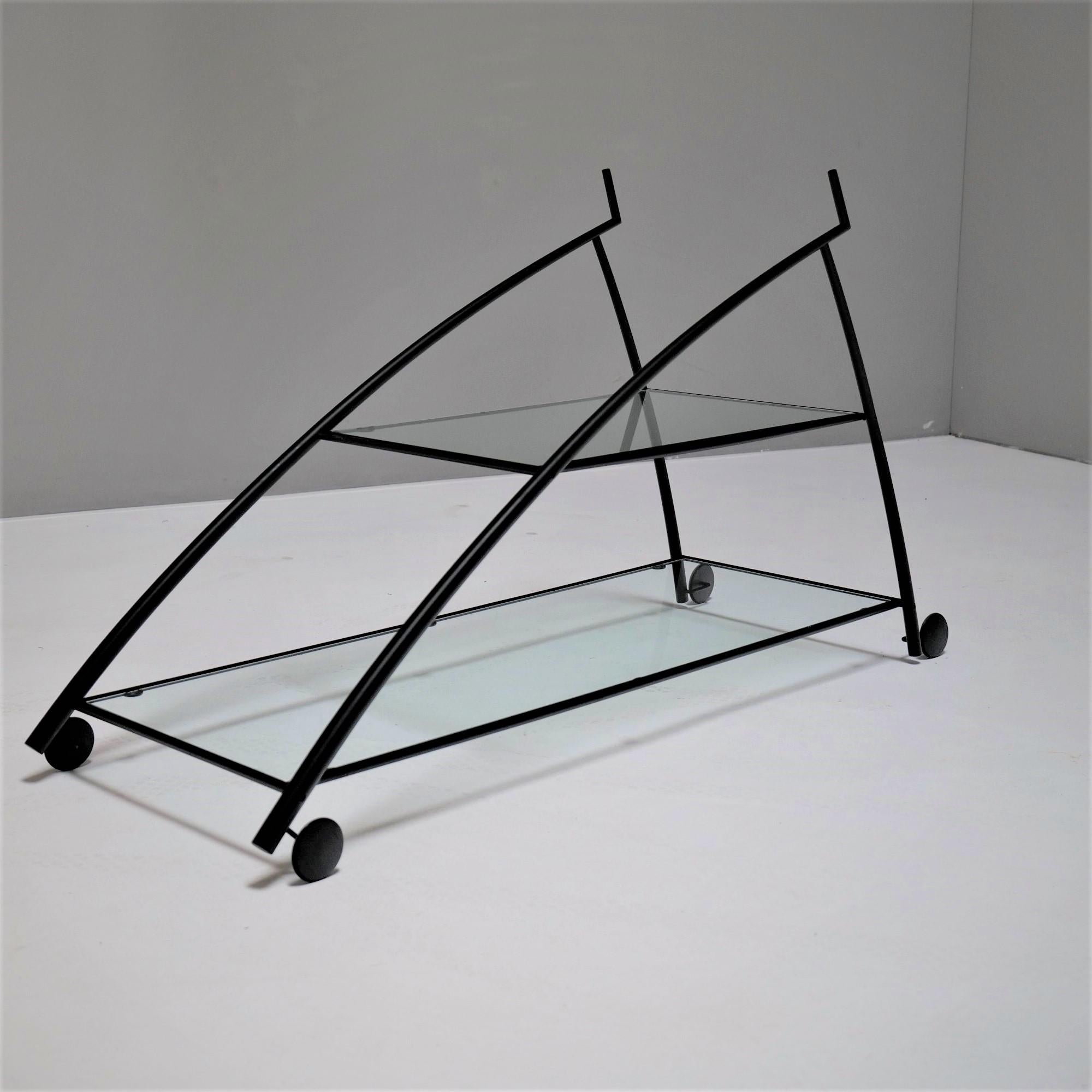 Post-Modern Gilles Derain, bar trolley for Lumen, 1980 For Sale