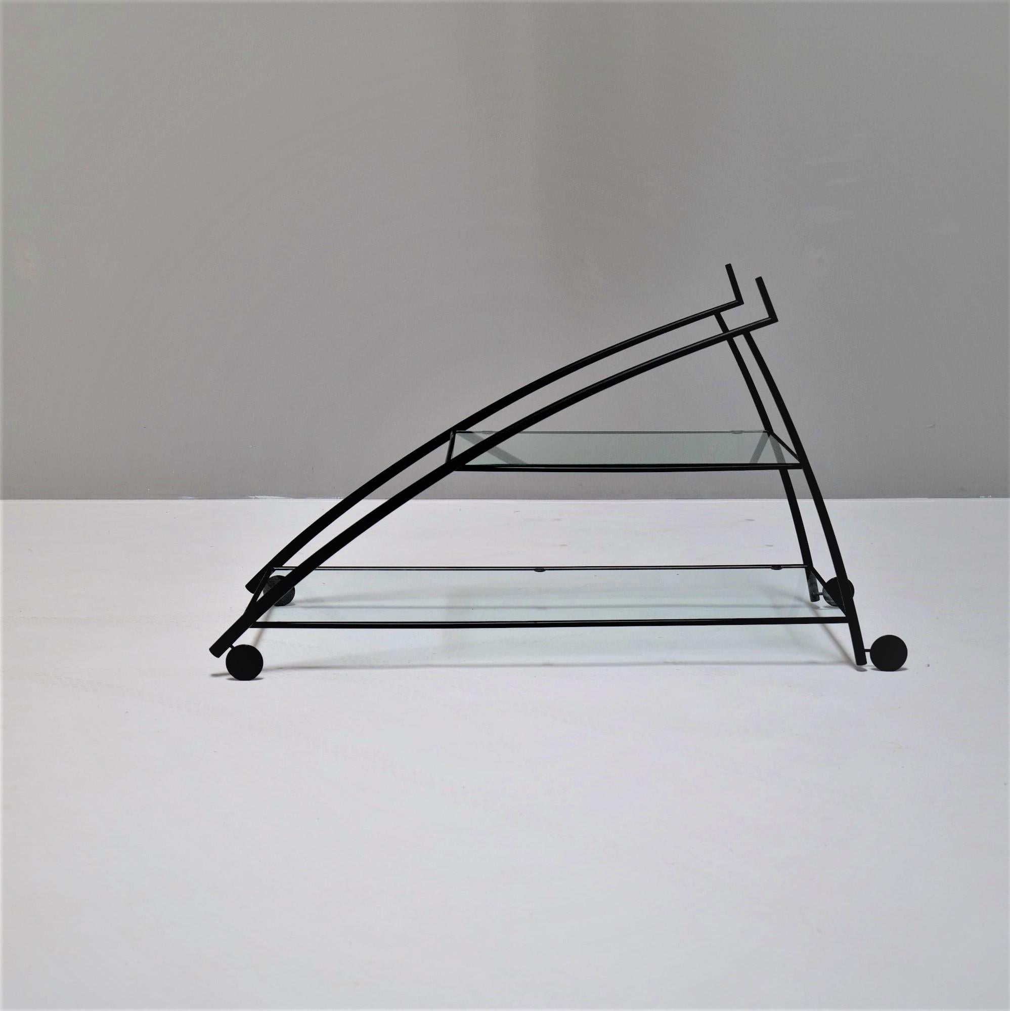 Gilles Derain, bar trolley for Lumen, 1980 In Good Condition For Sale In Saarbrücken, SL