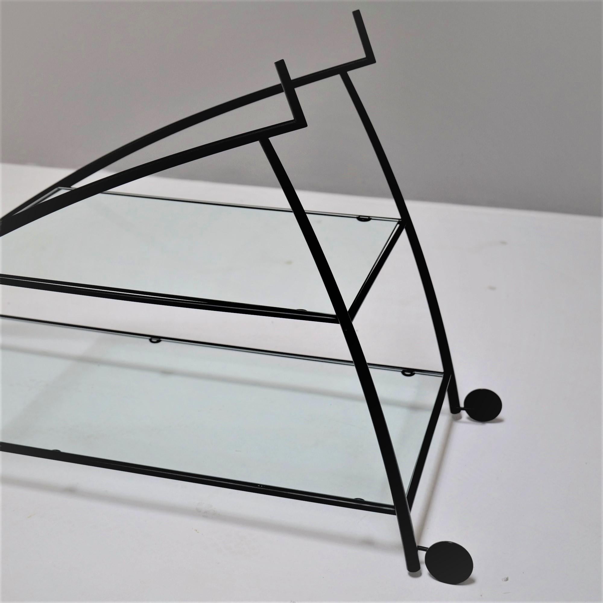 Late 20th Century Gilles Derain, bar trolley for Lumen, 1980 For Sale