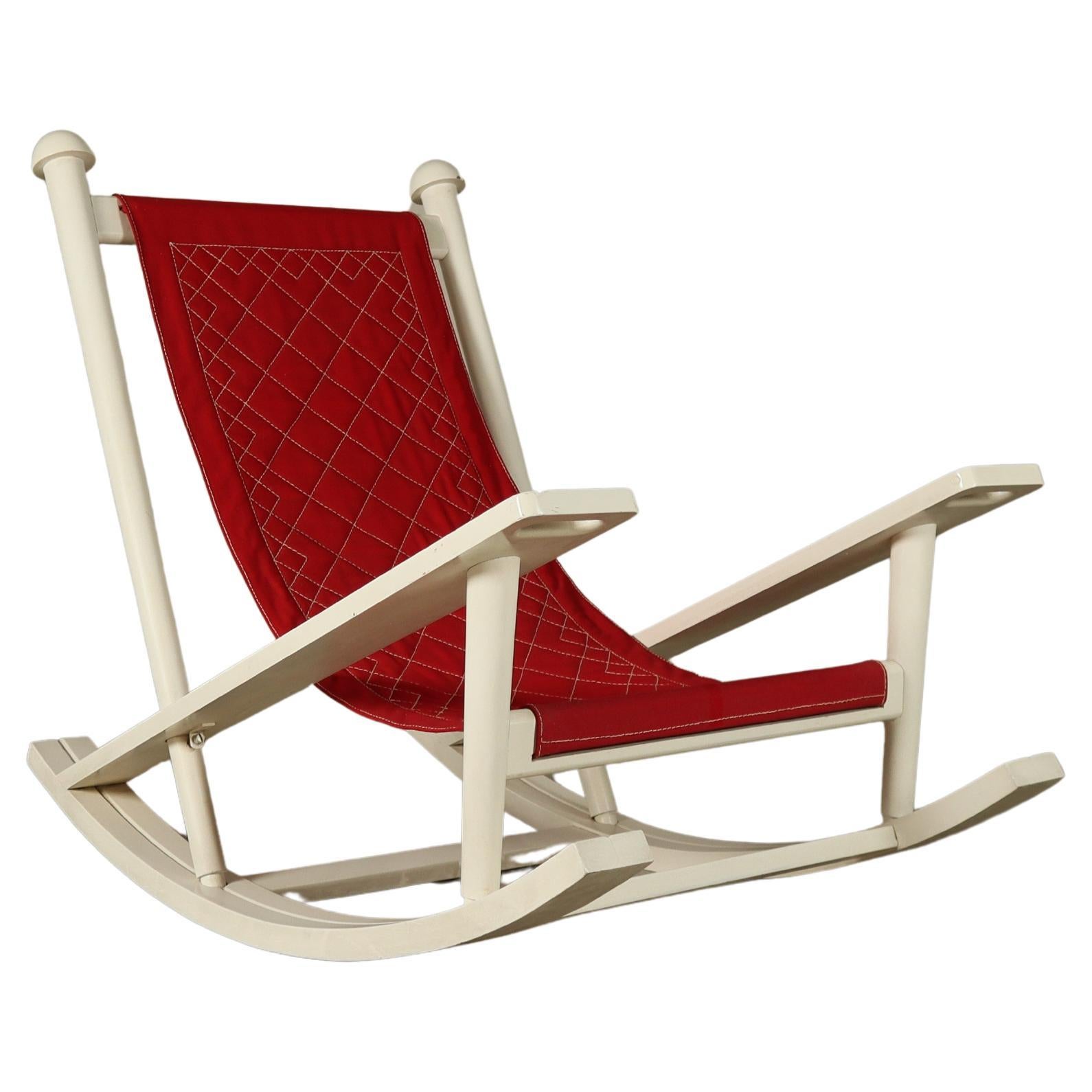 Gilles Sermadiras para Maison et Jardin, Silla mecedora "Deauville", Francia, 1950 en venta