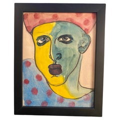 Ritratto a pastello colorato a due facce di Gillian Lefkowitz