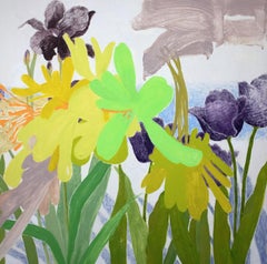 « Figurtive Space (Tulips) 124 » acrylique sur toile de Gillian Theobald
