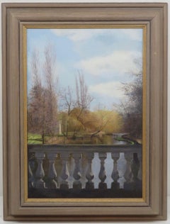 Vintage GILLIAN WHAITE (1934-2012) British Original oil painting CHISWICK HOUSE LONDON 