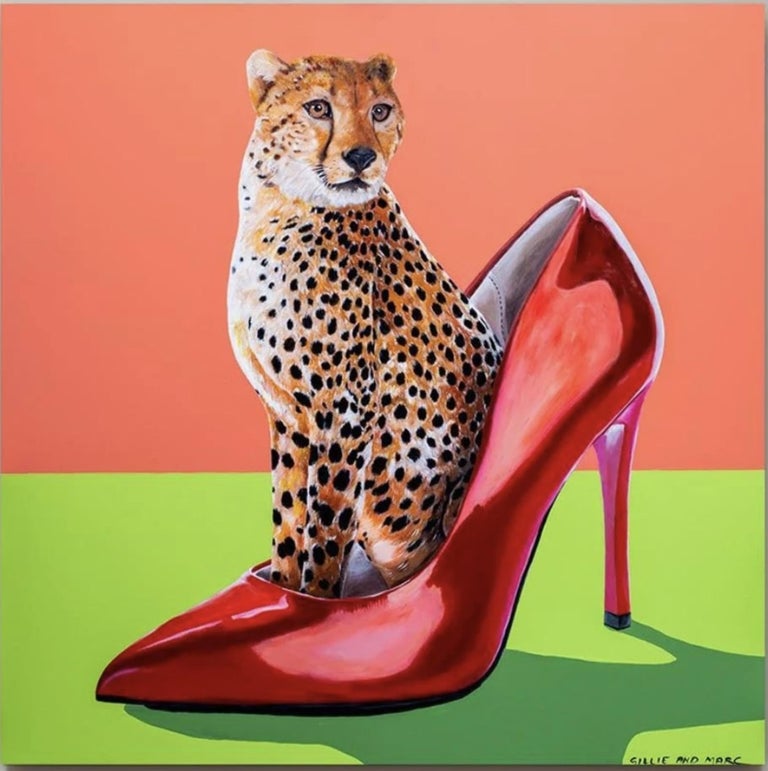 Gillie and Marc Schattner Figurative Painting - My Favourite Cheetah In A Shoe