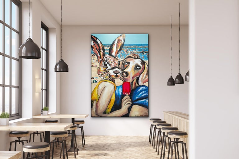 Title: They loved beach living
Original Painting
Impasto and enamel on canvas
200 x 135 cm

World Famous Contemporary Artists: Husband and wife team, Gillie and Marc, are New York and Sydney-based contemporary artists who collaborate to create