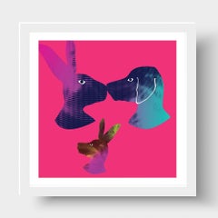 Fine Art Print - Pop Art - Gillie and Marc - Limited Edition - Rabbit - Dog pink