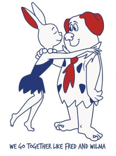 Painting Print - Gillie and Marc - Art - Limited Edition - Love - Cartoon - Kiss