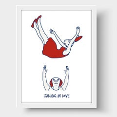 Painting Print - Gillie and Marc - Art - Limited Edition - Love - Falling - Kiss