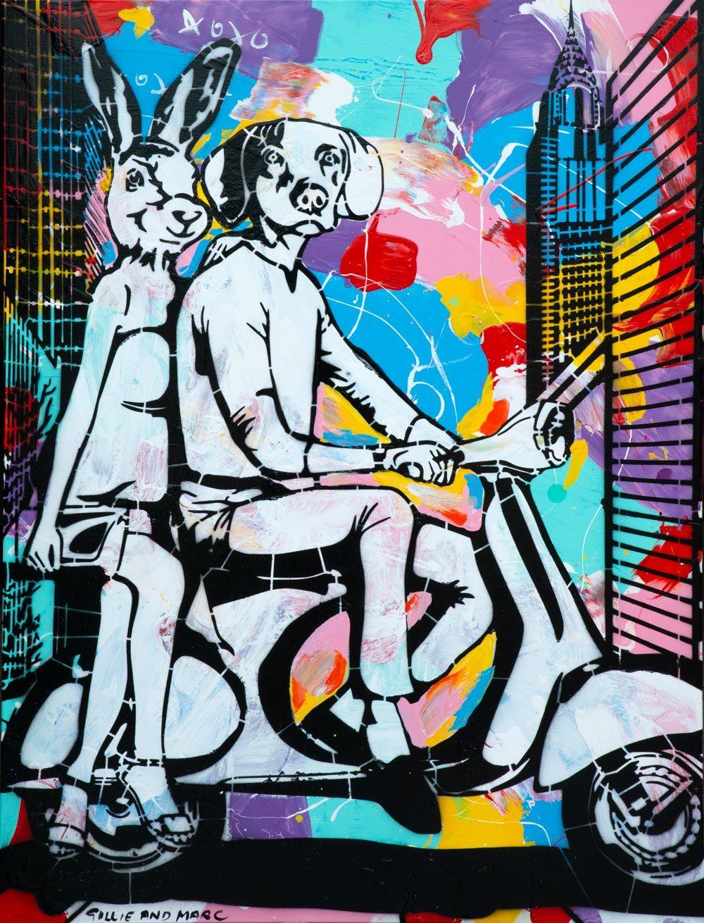 Painting Print - Gillie and Marc - Art - Limited Edition - Vespa - New York 