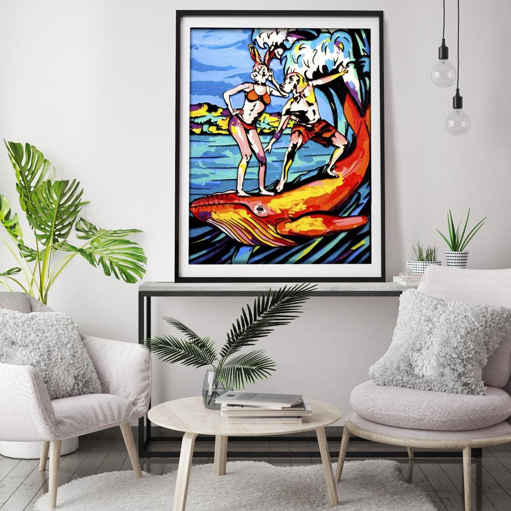 Title: He loved to do things on a large scale and she agreed
Limited Edition Print

Gillie and Marc’s paintings are signed, limited-editions and are produced on Entrada Rag Bright 300gsm, 100% acid free, 100% cotton rag paper, with a 40mm white