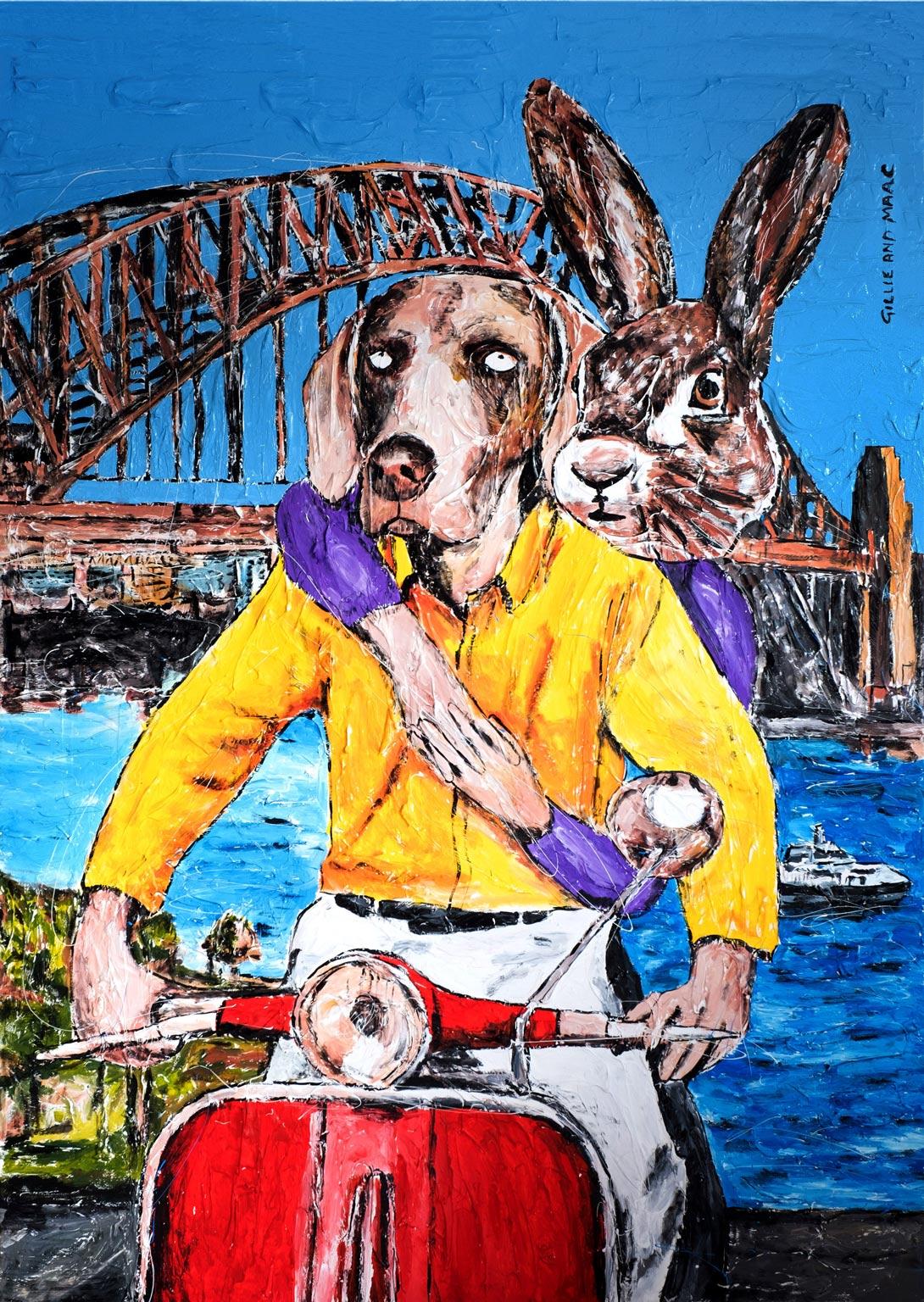 Gillie and Marc Schattner Figurative Print - Animal Print - Gillie and Marc - Art - Ltd Ed - Giclee - Excitement in Sydney