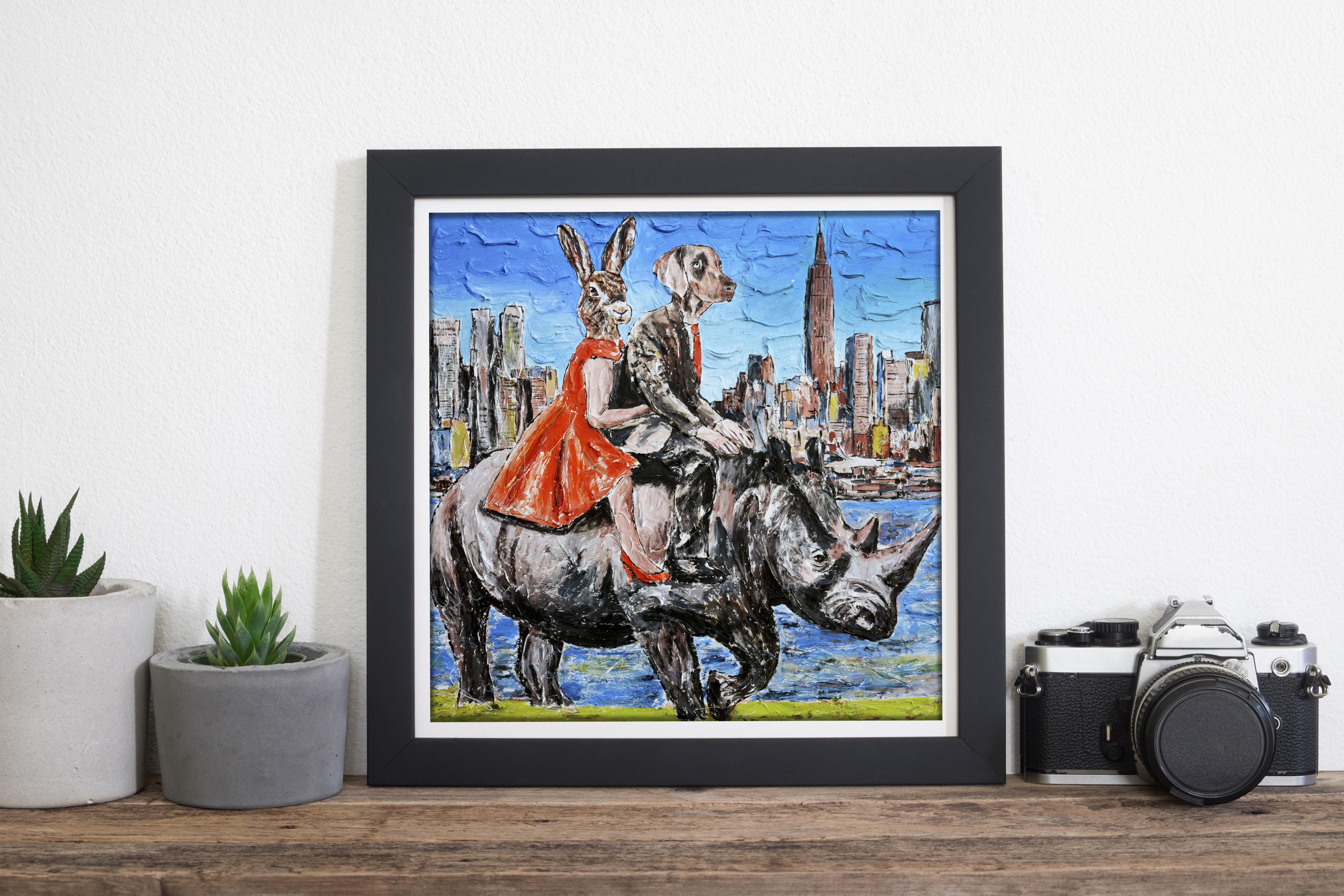 Animal Print - Gillie and Marc - Limited Ed Giclee- Art - Wild and free in NYC For Sale 1