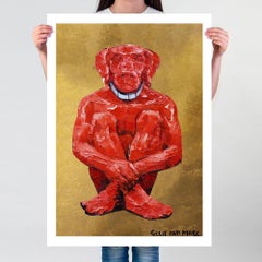 Painting Print - Pop Art - Gillie and Marc - Limited Ed - Dog - Red - Gold 