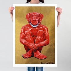 Painting Print - Pop Art - Gillie and Marc - Limited Ed - Dog - Red - Gold
