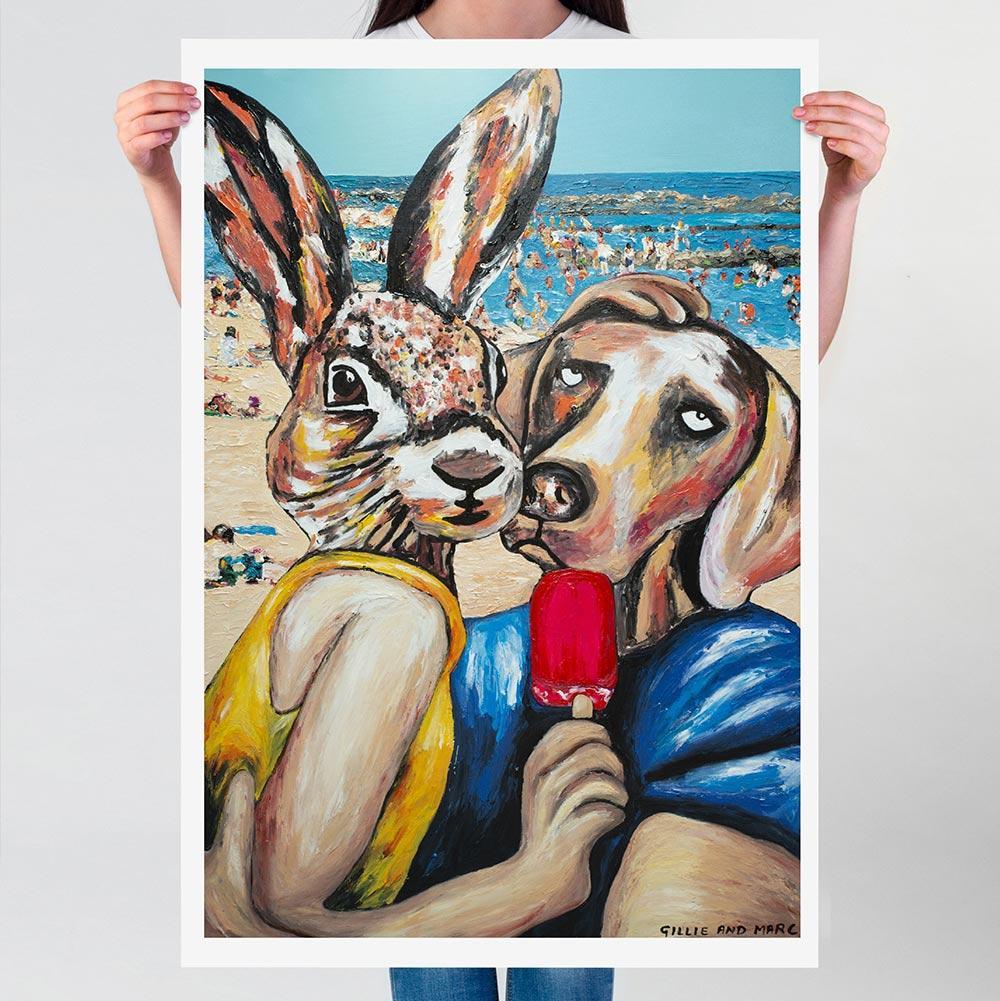 Title: They loved beach living
Limited Edition Print

A limited edition giclée print is the perfect solution especially if you missed out on one of Gillie and Marc’s original paintings. 

Gillie and Marc’s prints are signed, limited-editions and are