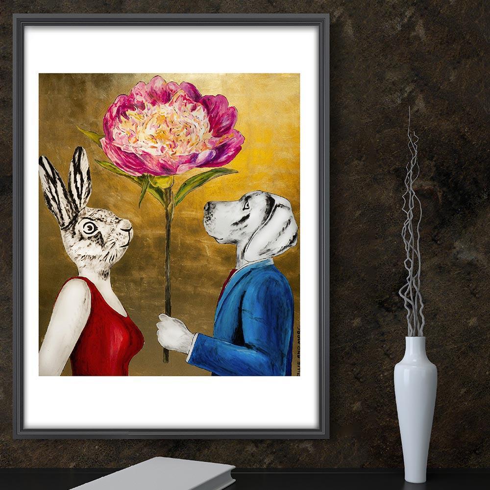Pop Art - Animal Print - Gillie and Marc - Limited Edition - Dog Rabbit Flower For Sale 1