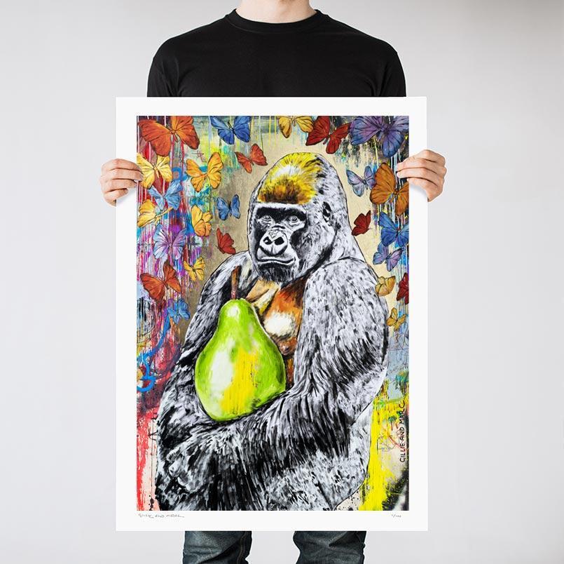Gillie and Marc Schattner Figurative Painting - Pop Art - Animal Print - Gillie and Marc - Limited Edition - Gorilla - Pear 