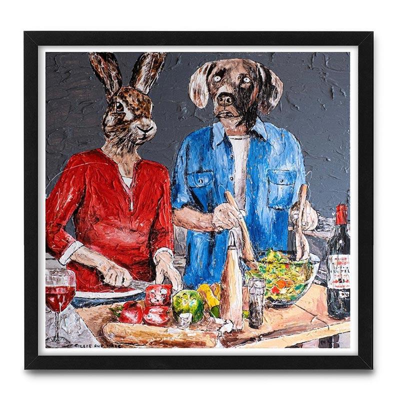 Animal Print - Gillie and Marc - Art - Limited - Love - Cooking - Together For Sale 1