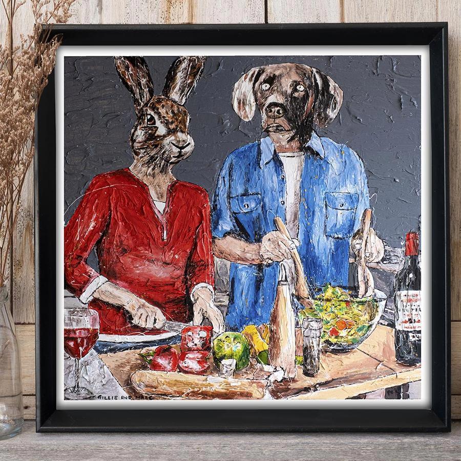 Animal Print - Gillie and Marc - Art - Limited - Love - Cooking - Together For Sale 4