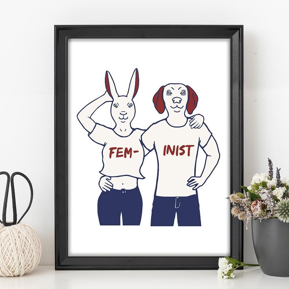 Title: Fem-inist
Limited Edition Illustration Print

Gillie and Marc’s paintings are signed, limited-editions and are produced on Entrada Rag Bright 300gsm, 100% acid free, 100% cotton rag paper, with a 40mm white border.  

IMPORTANT: Buying online