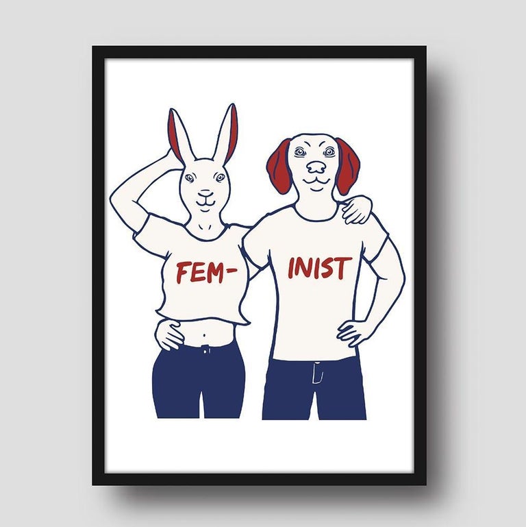 Gillie and Marc Schattner Animal Painting - Print - Gillie and Marc - Art - Limited Edition - Love - Equality - Feminist