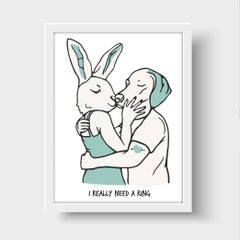 Print - Gillie and Marc - Art - Limited Edition - Love - Kiss - Wedding Ring