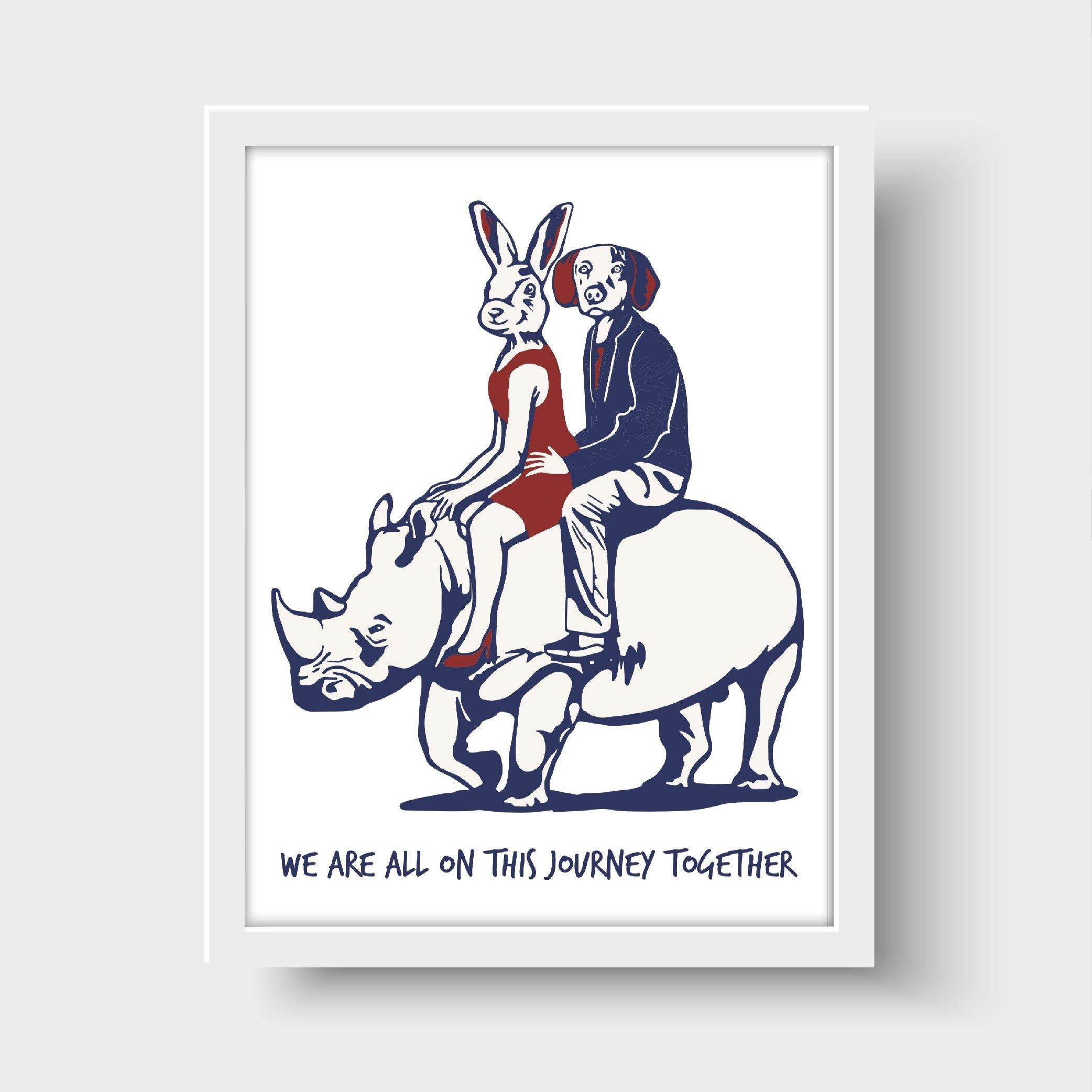 Print - Gillie and Marc - Art - Limited Edition - Love - Rhino - Adventure - Joy