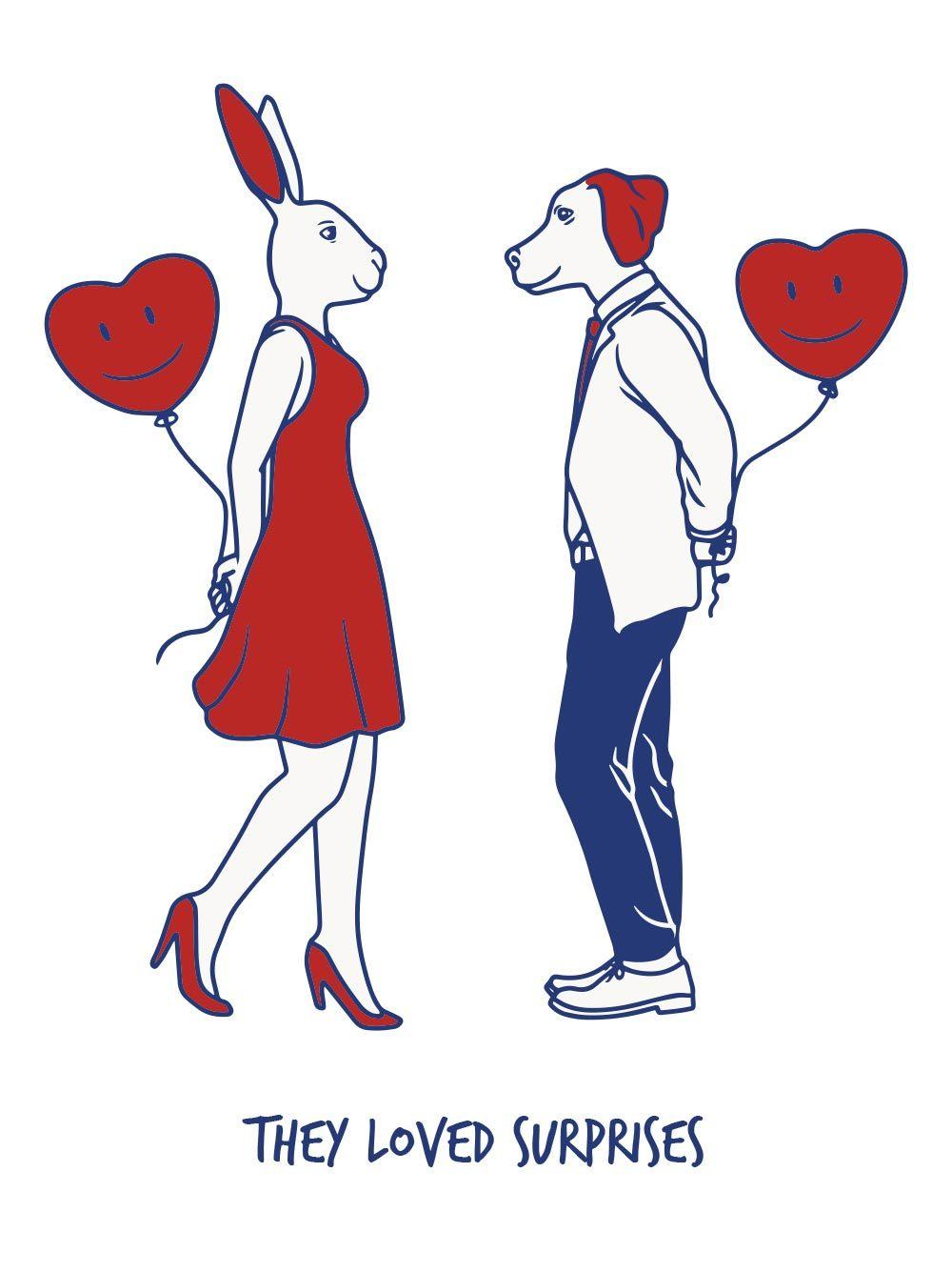 Animal Print - Gillie and Marc - Art - Limited - Love - Surprises - Couple - Painting by Gillie and Marc Schattner