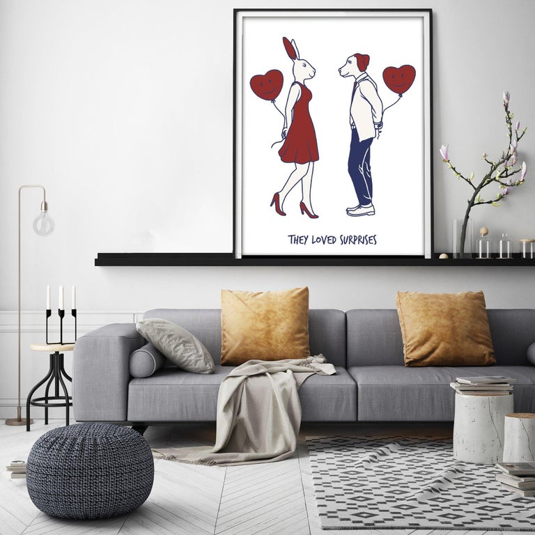 Print - Gillie and Marc - Art - Limited Edition - Love - Surprises - Couple - Contemporary Painting by Gillie and Marc Schattner