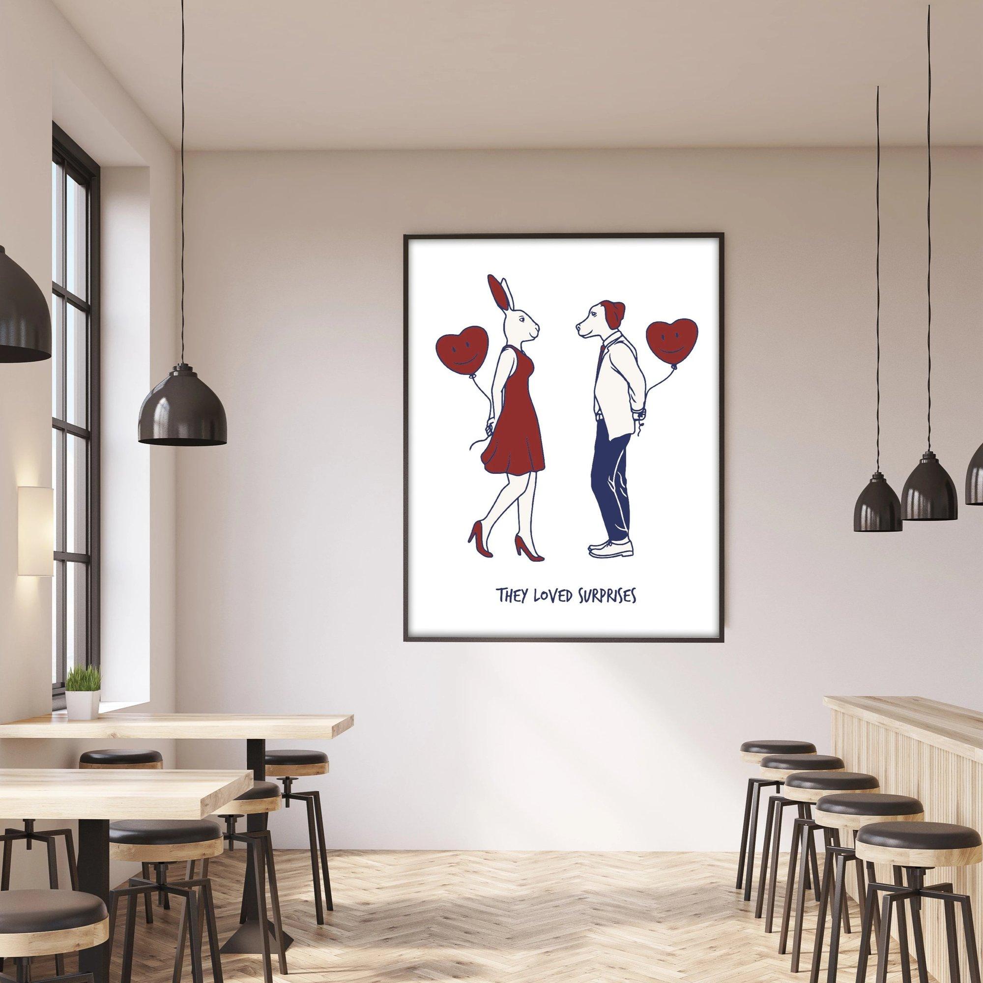 Animal Print - Gillie and Marc - Art - Limited - Love - Surprises - Couple - Contemporary Painting by Gillie and Marc Schattner