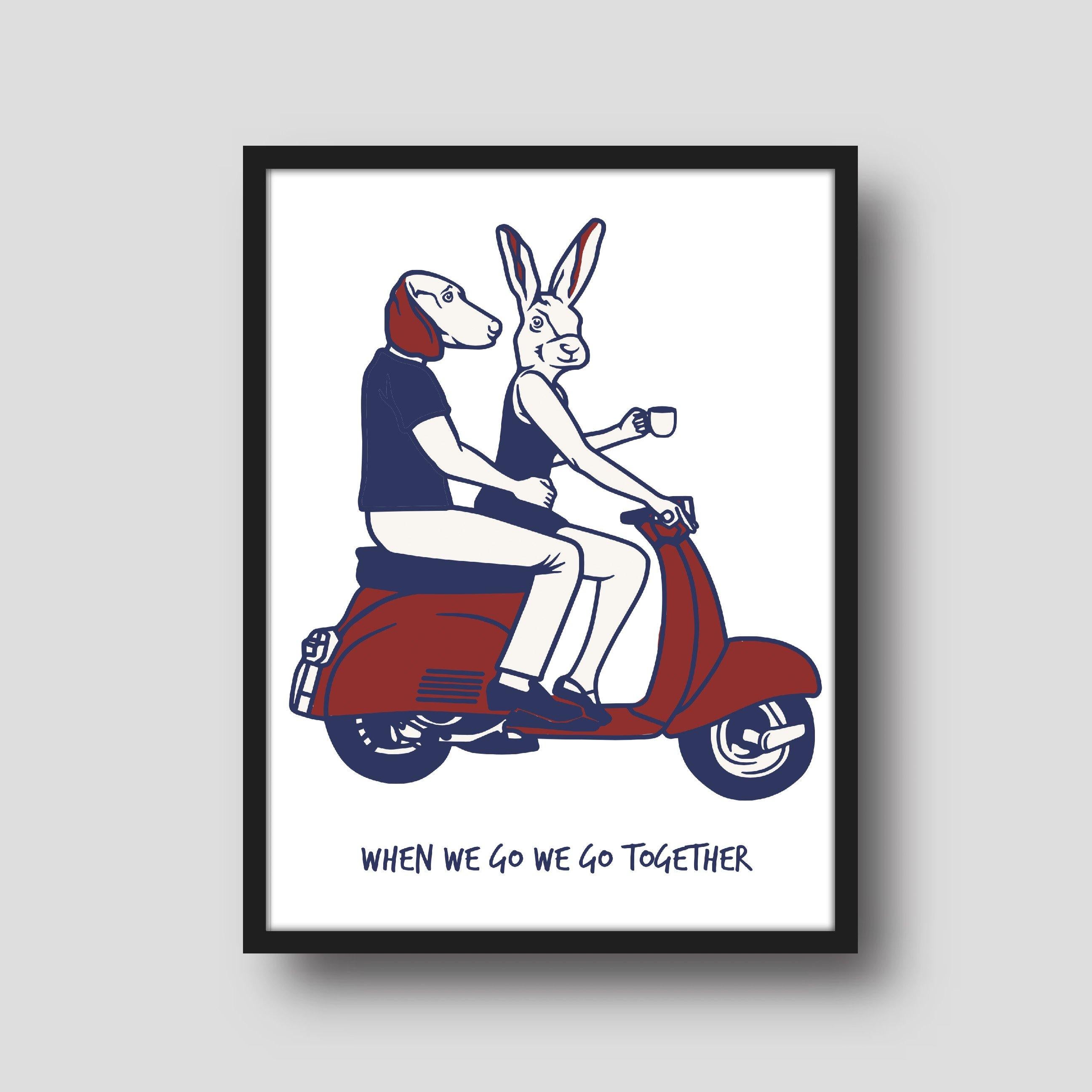 Print - Gillie and Marc - Art - Limited Edition - Love - Vespa - Adventure