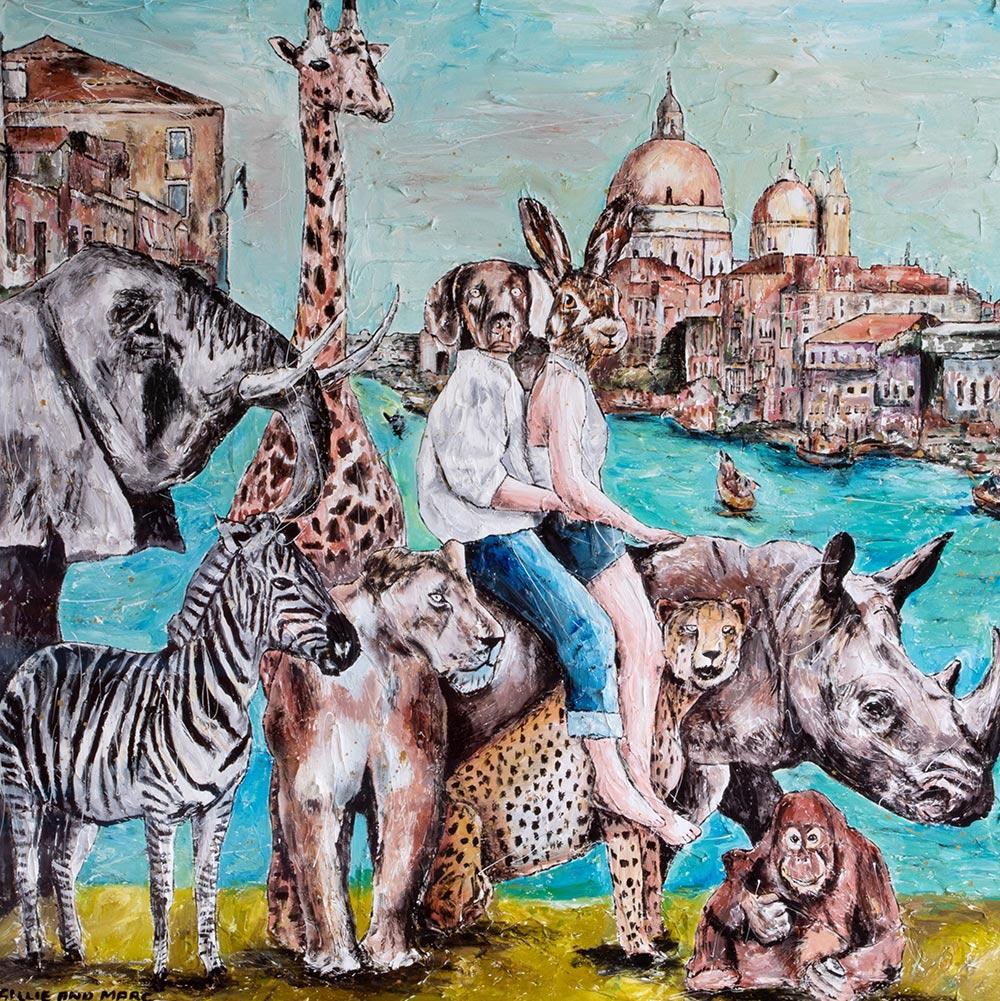 Gillie and Marc Schattner Animal Painting - Animal Print - Gillie and Marc - Art - Limited - Wildlife Love - Adventure