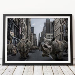 Print - Gillie and Marc - Art - Limited Edition - Wildlife - Rhino - City - Love