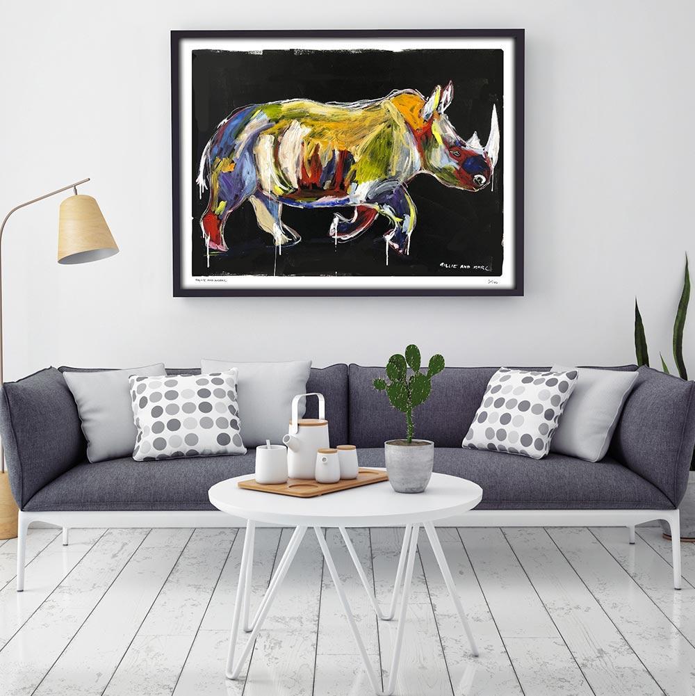 Animal Print - Gillie and Marc - Pop Art - Limited - Wildlife - Love - Rhino For Sale 2