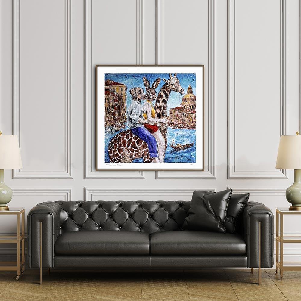 Animal Print - Limited Edition - Art - Gillie and Marc - Giraffe Adventure For Sale 1