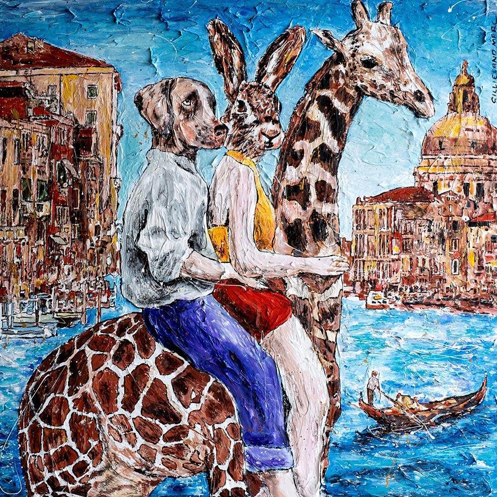 Gillie and Marc Schattner Figurative Print - Animal Print - Limited Edition - Art - Gillie and Marc - Giraffe Adventure