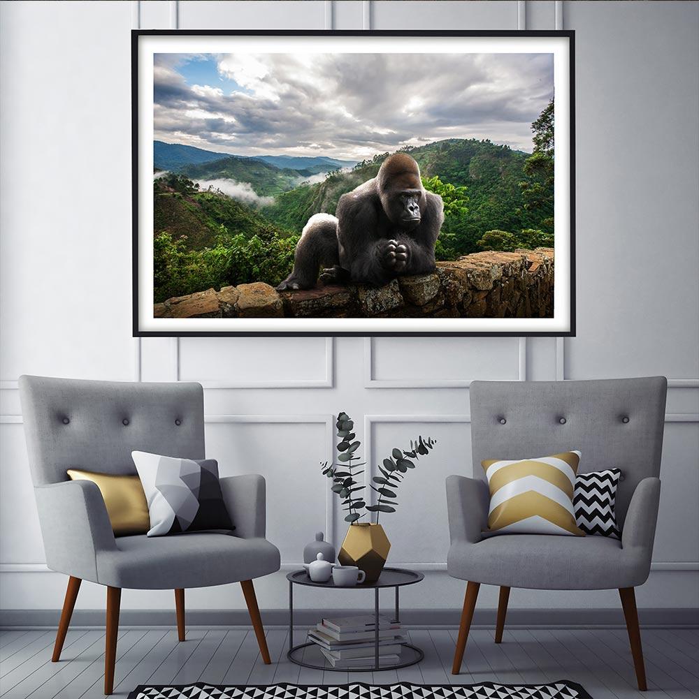 Animal Print - Limited Edition - Art - Gillie and Marc - King Nyani on ledge For Sale 3