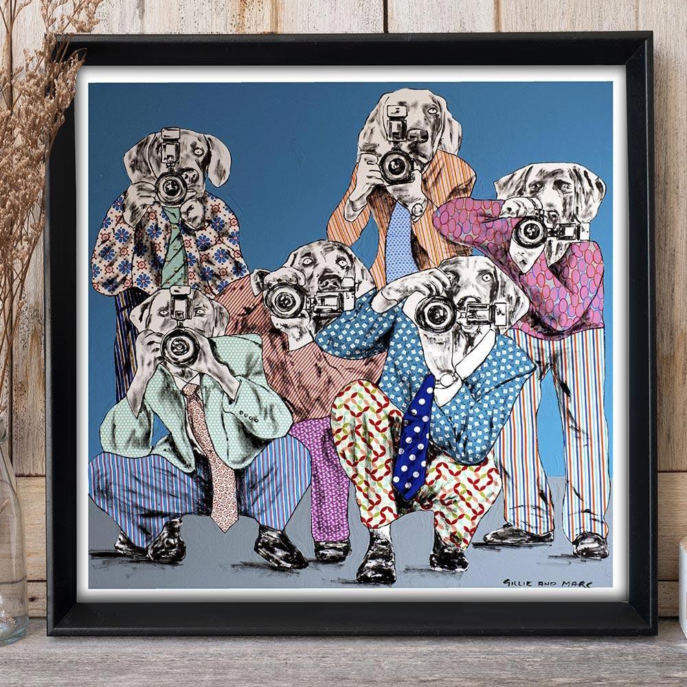 Stampa animale - Edizione limitata - Arte - Gillie e Marc - Paparazzi Dogs - Print Contemporaneo di Gillie and Marc Schattner