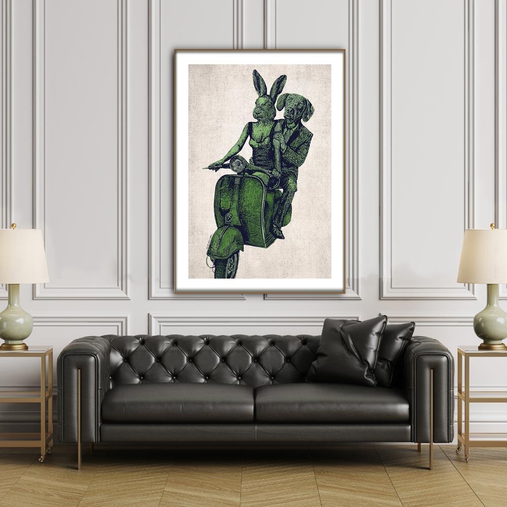 Animal Print - Limited Edition - Gillie and Marc - Vespa Adventure - Green For Sale 6